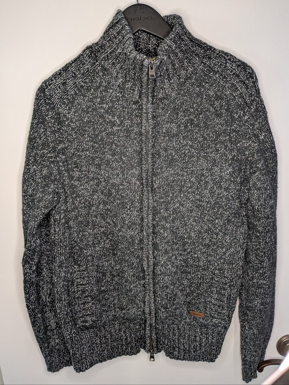Roots Gray Marled Full-Zip Knit Sweater